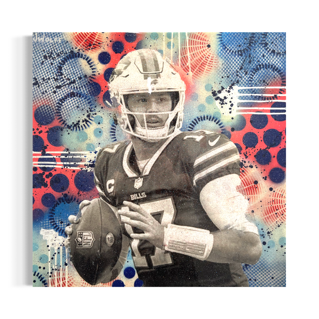 Josh Allen Mixed Media Glitter Resin