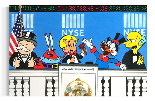 Cartoon Money Team NYSE