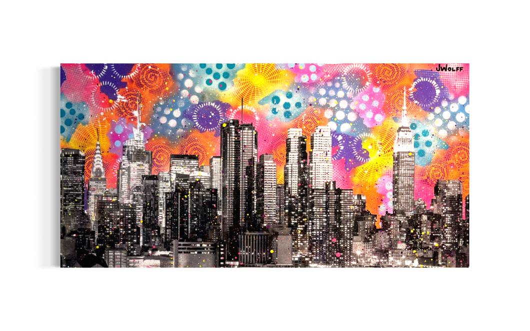 Midtown NYC Skyline Mixed Media Resin