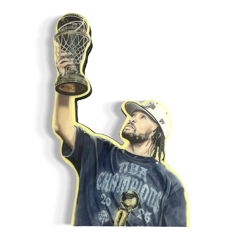 Jalen Brunson MVP Wood Wall Sculpture